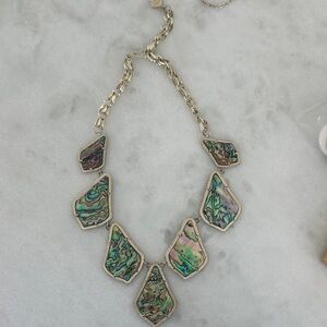 Kendra Scott Elegant Abalone Necklace with Gold Chain